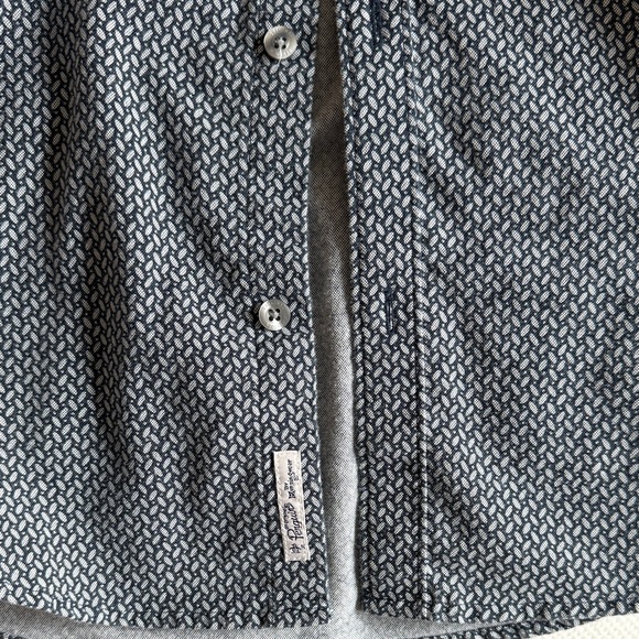 Original Penguin Navy and White Patterned Button-Down Shirt - Picture 3 of 6